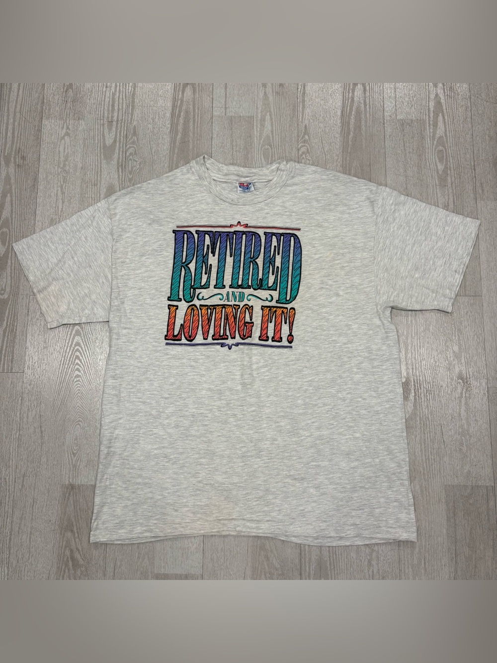 Vintage 90s "Retired And Loving It" Hanes Beefy-T Graphic Shirt XL